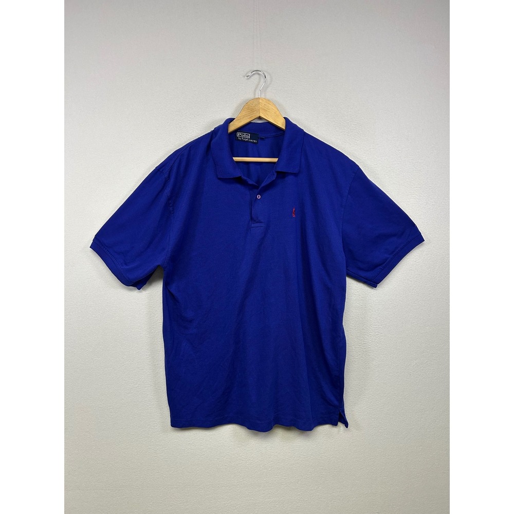 Preppy Polo Ralph Lauren‎ Mens XXL Blue Short Sleeve Pique Knit Pony Logo Shirt